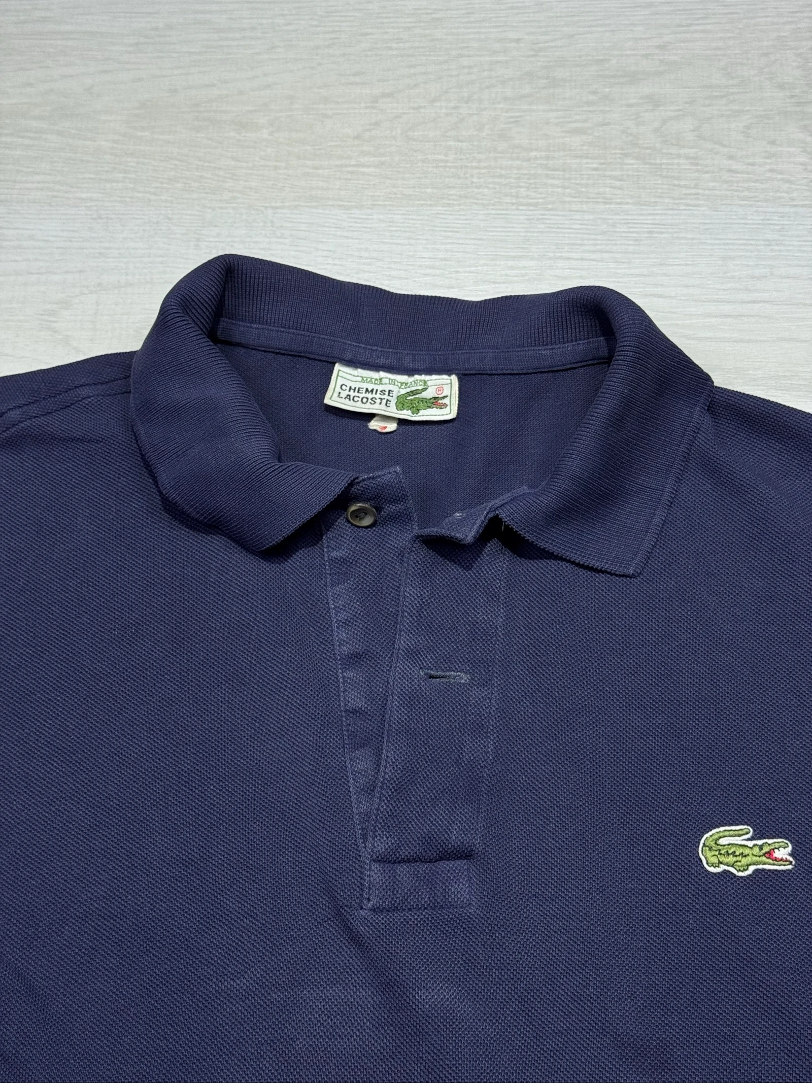 Lacoste Vintage Polo Shirt Made In France Navy Blue Size 4 – photo 9